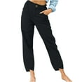 thumbnail image 1 of Timegard Lounge Pants for Women Elastic Waist Tapered Leg Solid Color Lightweight Pants with Pockets, 1 of 5