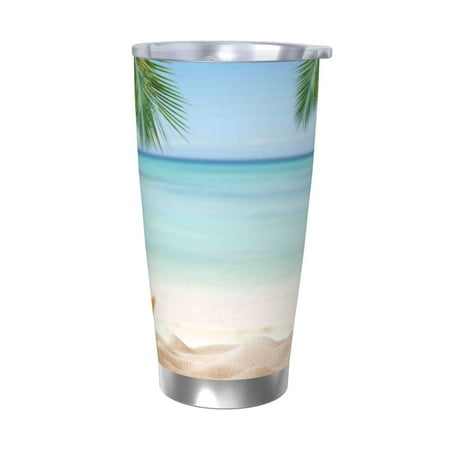 

Zeuib Starfish in Beach Printed 20oz Stainless Steel Insulated Car Cup Stainless Steel Thermal Cup Vacuum Insulated Leak-proof Travel Mug Cup-Without Straw