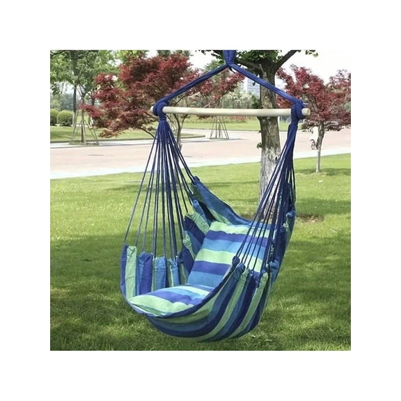 Portable Outdoor Hammock Swing Chair Hanging Chair Sturdy Cotton Comfortable Durable For Outdoor Home Bedroom Yard