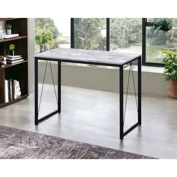 White & Black Finish, 28 - inch High Writing Desk / Ample Space for Work