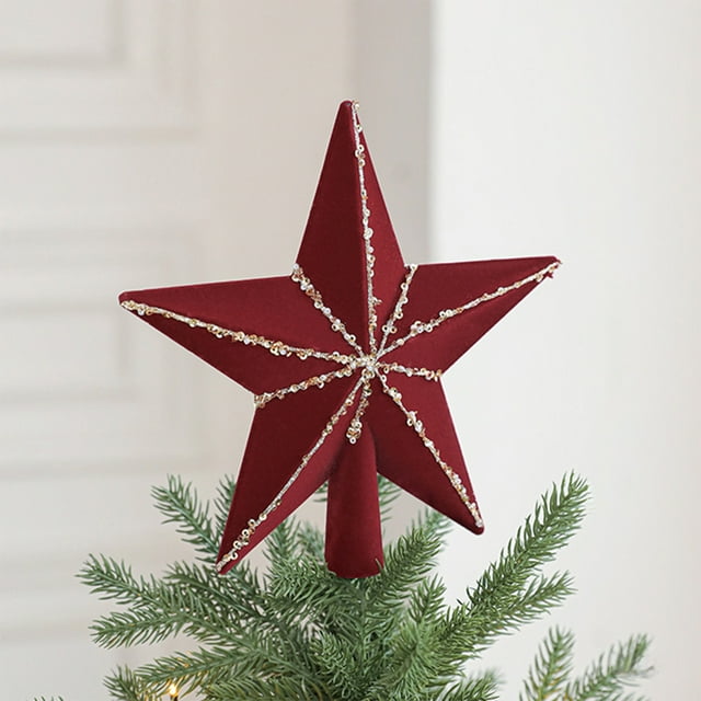 Estrella De Navidad Para Rbol, Estrella De Metal Plateado, 15 Cm, Punta Afilada, Acabado Brillante, Para Decoracin Navidea Interior Y Exterior, Paquete De 1, Ukhbmc
