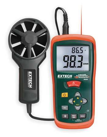EXTECH AN200 Anemometer with IR Temp, 80 to 5900 fpm by Extech