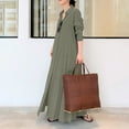 thumbnail image 4 of Jinhomg Women's Casual Maxi Dress Loose Fit Comfy Button Down Cotton Dresses Spring Summer Long Sleeve Lapel Shirt Dresses with Pockets Sales Today Clearance Women Green XL, 4 of 10