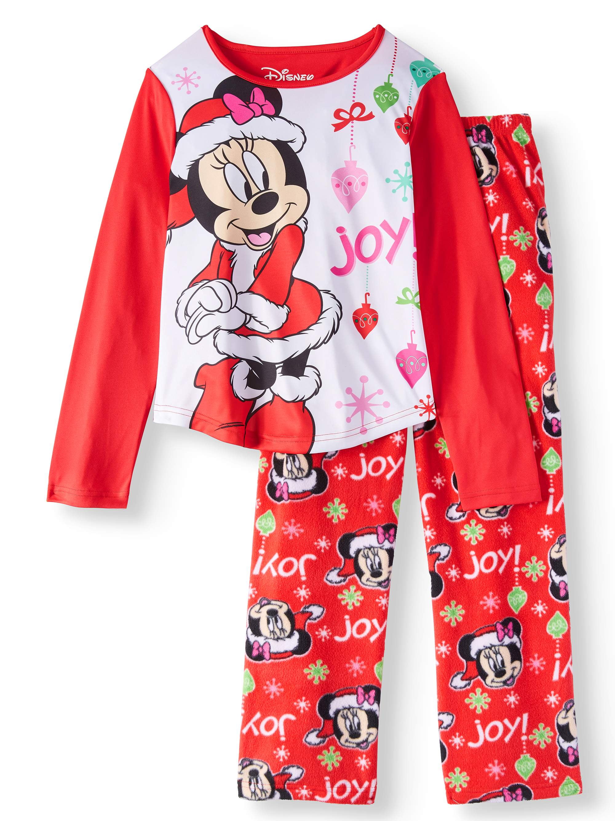 NEW Disney Store Christmas Holiday Minnie Mouse Pajama Set Sz 2 3 4 6 10 Girls
