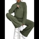 thumbnail image 1 of Conjuntos de 2 Piezas para Mujer para Otoño: Suéter de Punto de Viaje, Pantalones Anchos y Chándal para Estar en Casa. Verde L, 1 of 7