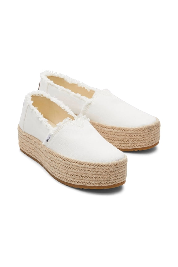 Women's Valencia Platform Espadrille Sneakers Loafer Flat, White, Size 11