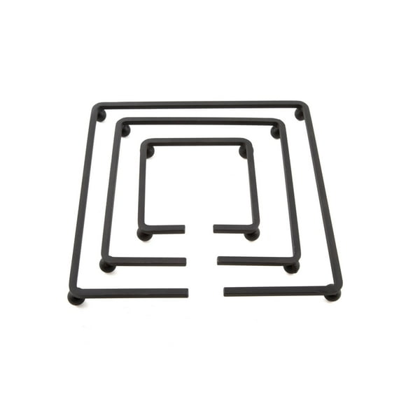 Thirstystone Concentric Squares Metal Trivets, Set of 3, Charcoal