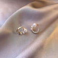 thumbnail image 3 of Pendientes de Perlas de Moda Ganfancp Diamante En Forma de C Europea 1 Par, 3 of 4