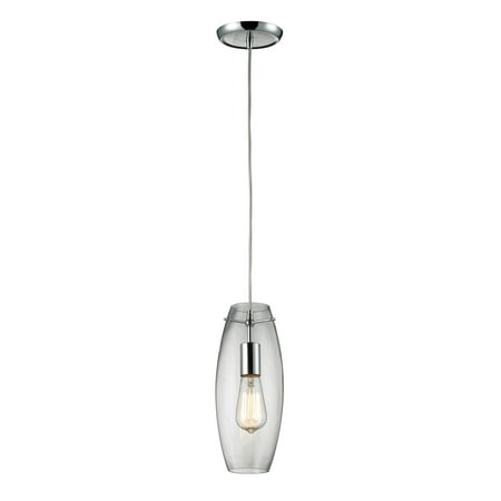 Elk 60054-1 Menlow Park 1-Light Pendant, 5 by 12-Inch, Polished Chrome Finish