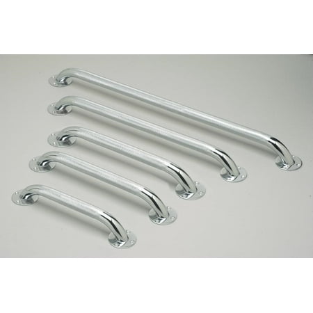 Medline Bathroom Aids 24 in. x 1-1/4 in. Bath Safety Grab Bar in Knurled Chrome grey MDS86024CHRH