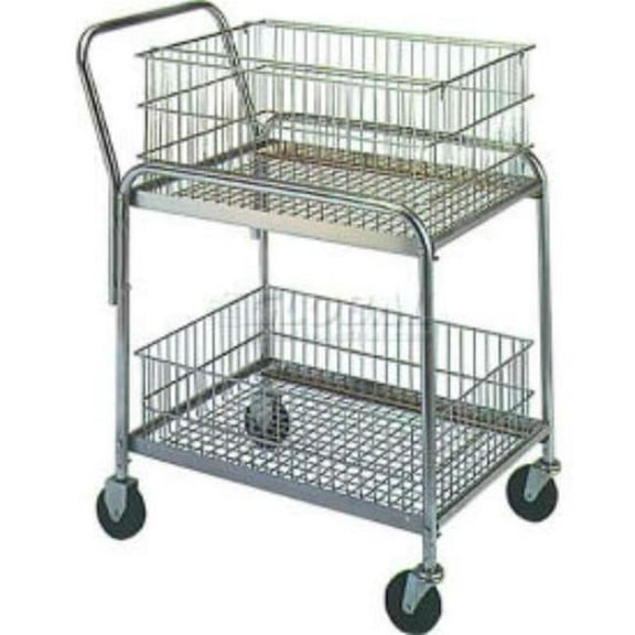 33 x 20 in. 272228 Office & Mail Cart - 4 in. Rubber Casters