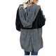 thumbnail image 3 of Camiseta de manga larga de moda para mujer, blusa de retazos de otoño, cárdigan con capucha, abrigo de lana, Tops Fridja  BV0+4907, 3 of 5