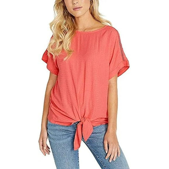 Buffalo David Bitton Ladies' Tie Front Top (Pink, X-Small)