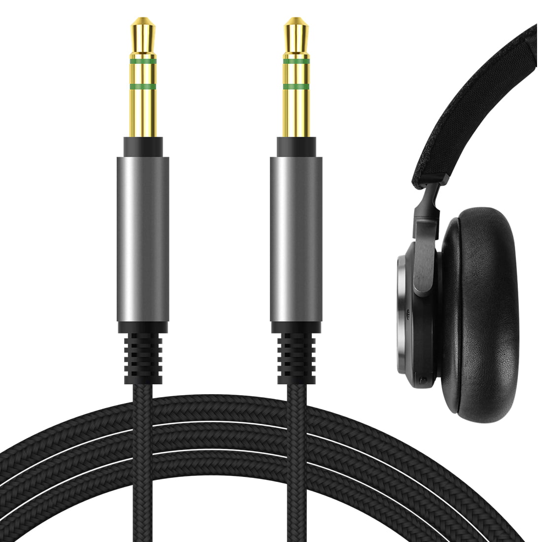 PX5 H9 3rd Gen H9i H8 Cable 3.5mm Aux Replacement Stereo Cord Bang & Olufsen H95 4 ft/1.2 m PX Geekria QuickFit Audio Cable Compatible with Bowers & Wilkins PX7 H8i 