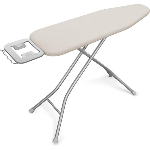 WILLYO Foldable Ironing Board, Heavy Duty Iron Board with 9 Adjustable Heights, 4 Layer Cover and Safety Iron Rest, 52X14 Compact and Space Save Iron Board for Home Laundry Room Use, Beige
