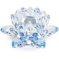 thumbnail image 3 of 5" Blue Crystal Lotus Flower – Glass Home Decor for Feng Shui with Clear Reflection, 3 of 4