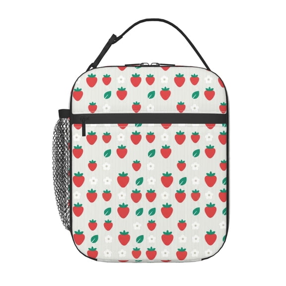 Strawberry Lunch Bag Lunch Box For Women Men, Insulated Lunch Bags Water-Resistant Cute Cooler Lunch Tote Bag, Reusable Large Capacity For Work Travel Picnic