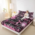 thumbnail image 4 of Homewish Cheer Life Queen Sheet Sets,Gymnastics Dancing Lovers Flat Sheet,Pink Glitter Print Queen Fitted Sheet For Girls Boys,Microfiber Bedroom Decor,4 Pieces, 4 of 7