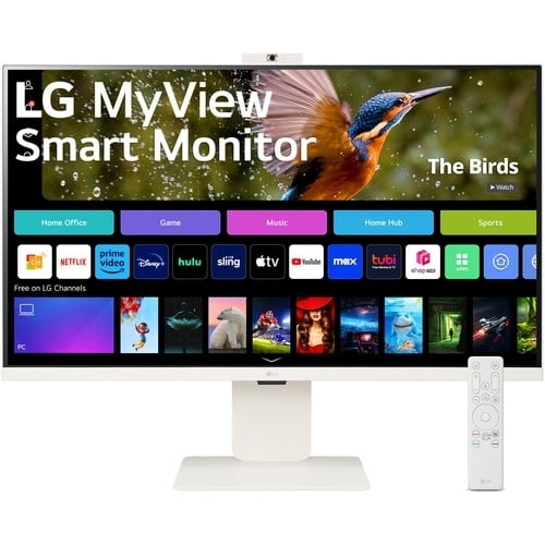 Restored LG MyView 31.5" 4K HDR 3840 x 2160 at 60 Hz Smart Monitor with Webcam, White (Refurbished)