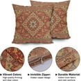 thumbnail image 6 of Aztec Terracotta Bohemian Pillow Covers 18X18 Inch Rust Orange Boho Flower Rug Print Carpet Pillow Cases Set of 2 Antique Tapestry Rustic Retro Western Throw Pillows for Outdoor Cushion Couch, 6 of 7
