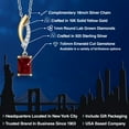 thumbnail image 2 of Gem Stone King 925 Silver and 10K Yellow Gold Red Garnet and Lab Grown Diamond Pendant Necklace for Women | 1.83 Cttw | Gemstone January Birthstone | Emerald Cut 7X5MM | With 18 inch Chain, 2 of 6