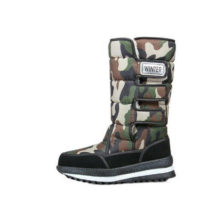 

Daeful Waterproof Boots for Men Women Winter Warm Shoes Rain Snow Boots Women s Camouflage 5.5