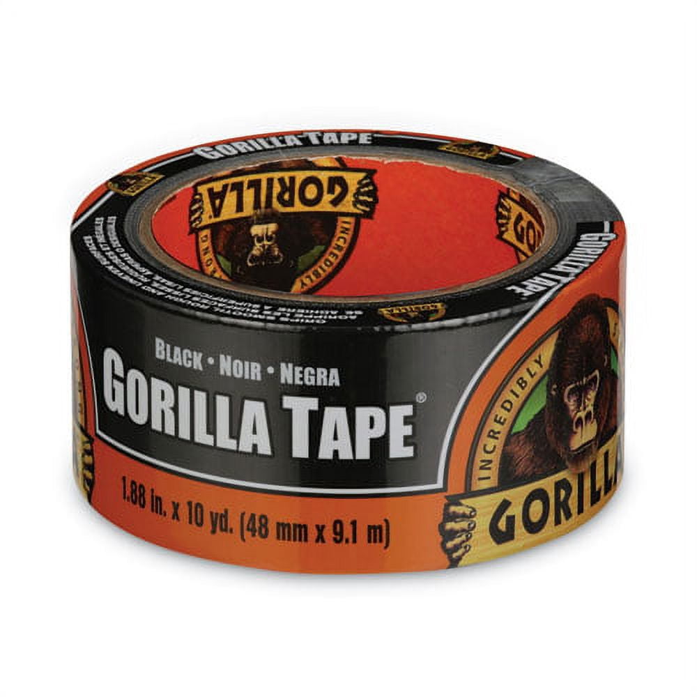 Gorilla Tape, 3" Core, 1.88" X 10 Yds, Black | Bundle of 5 Rolls