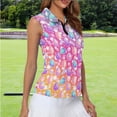 thumbnail image 4 of Uorisanigo Cute Easter Egg Women's Golf Sleeveless Shirt Comfortable Fashionable Women's Dry-Fit Golf Polo Shirts with 1/4 Zipper Casual Workout Tank Tops, 4 of 7