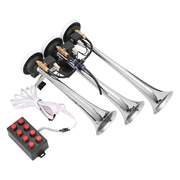 110db Three-Tube Horn Car Horn 12.0V/24V Universal Car Horn Loudspeaker Auto Modification Accessory Car Air Horns