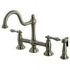 Elements of Design Widespread Bridge Faucet with Side Spray
