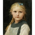 thumbnail image 2 of Albert Anker 20x23 Gold Ornate Framed and Double Matted Museum Art Print Titled - Portrait of a Girl (1885), 2 of 4