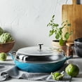 thumbnail image 3 of Staub Cast Iron 3.5-qt Braiser with Glass Lid - Turquoise, 3 of 7
