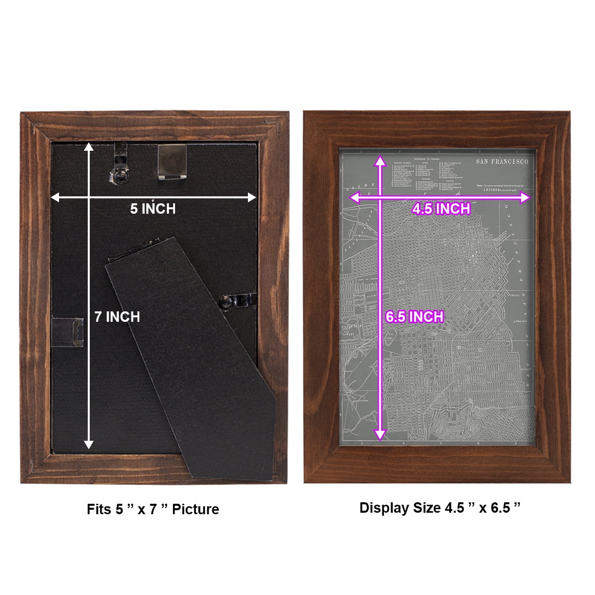 City Map of San Francisco -Framed Print w/glass-Chestnut