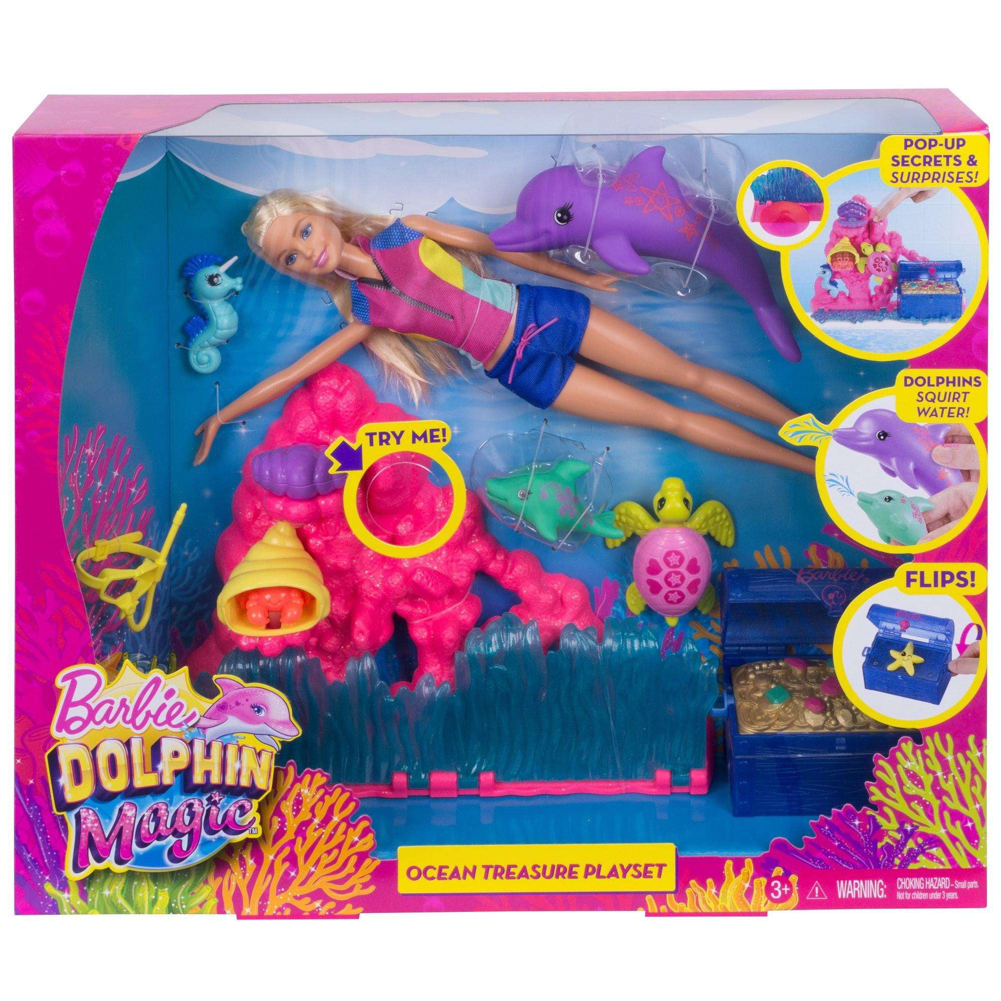 Barbie Dolphin Ocean Treasure Playset Themed Accessories - Walmart.com