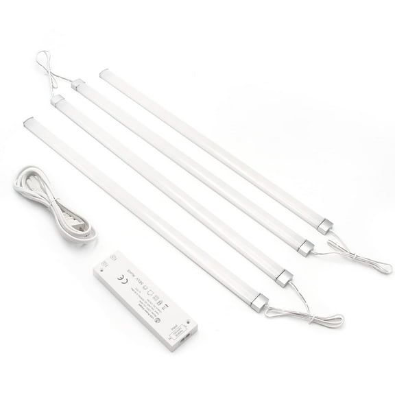 Under Cabinet Lighting Kit Plug in, 4Pcs (16.5 inch/420mm) Wired Dimmable Ultra-Thin LED Lights with Touch Control, Super Bright for Kitchen Counter Closet Shelf Lights(Warm White 3000K)