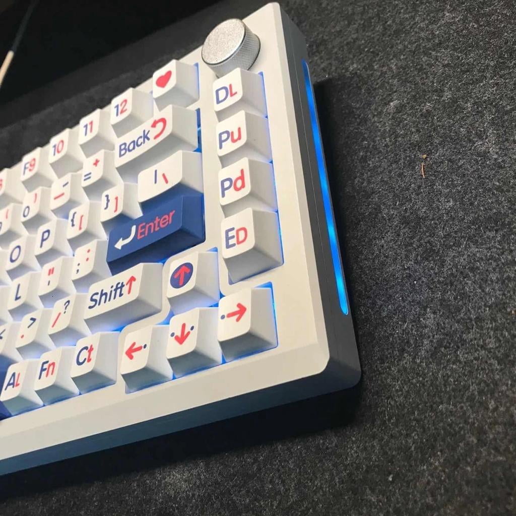 125Keys Kleins Blue Keycaps Set Original Height PBTs Thermals Sublimations for 60 80 61/64/68/75/ Mechanical Keyboards