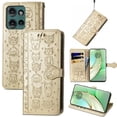 thumbnail image 1 of Funda Cartera FOXDOCK para Motorola Edge 2024 , Flip PU con Relieve de Gatos y Perros, Tarjetero y Soporte, 1 of 6
