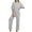 03-Light Gray, variant on MINTREUS Lounge Sets for Women Knit Short Sleeve Tops and Long Pants Soft Comfy Pajamas Set Oversized 2 Piece Outfits