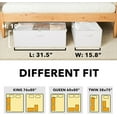 thumbnail image 3 of SpaceAid 2 Pack 10" High Under Bed Storage Containers, Fabric, White, 3 of 7