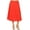 Orange, variant on Women's Plus Size A-Line High Waist Elastic Band Pleated Solid Midi Skirt Made in USA