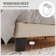 thumbnail image 6 of Amolife Full Bed Frame, Platform Bed Frame with Velvet Upholstered Slat Headboard, Cream, 6 of 8