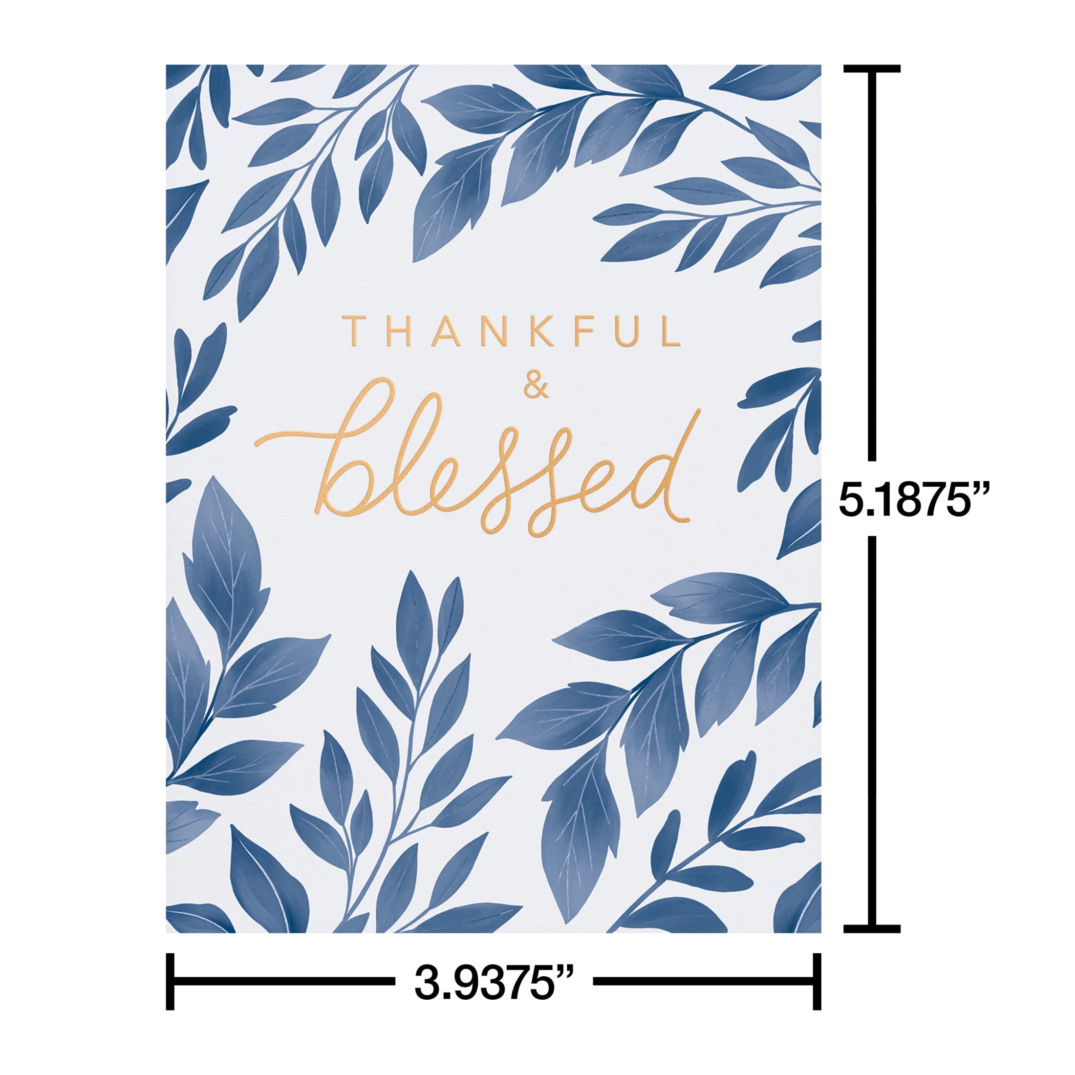 American Greetings Thank You Card Stationery Notes, Blessed, Blue Botanicals (10-Count)