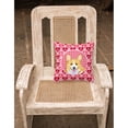 thumbnail image 2 of Carolines Treasures SS4486PW1414 Corgi Hearts Love and Valentines Day Portrait Fabric Decorative Pillow  14Hx14W, 2 of 4