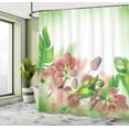 thumbnail image 5 of Ambesonne Spring Shower Curtain, Orchids Blossoms Leaves, 69"Wx70"L, Peach and Green, 5 of 5