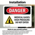 thumbnail image 3 of (2 Pack) Medical Gases High Pressure OSHA Danger Sign 24 Inch X 18 Inch Vinyl Label Decal Sticker Weather Resistant, UV Protected for Workplace, Business, and Construction Site, Made in, 3 of 7