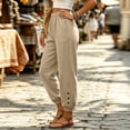 thumbnail image 6 of Hurxie Women's High Waisted Sweatpants Workout Active Joggers Pants Baggy Lounge Bottoms Khaki,L, 6 of 6