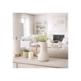 thumbnail image 3 of Sculptural Curved Vase for Living Room Decor - Ceramic Flower Vase with Woven Handle for Home, Bedroom, or House Accent - Boho Pottery Display for  Home Office Table Centerpiece - 13", Ivory & Tan, 3 of 12