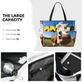 thumbnail image 3 of Daiia Blue Sky Meadow Cute Cow Beach Travel Bag - Water-Resistant Beach Bag, Lightweight Tote with 7 Pockets for Women and Men - Gym,Pool,Camping,Reusable Grocery Bag, 3 of 7