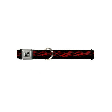 - Black and Red Sideways Flaming Fire Flames Fun Animal Seatbelt Pet Collar