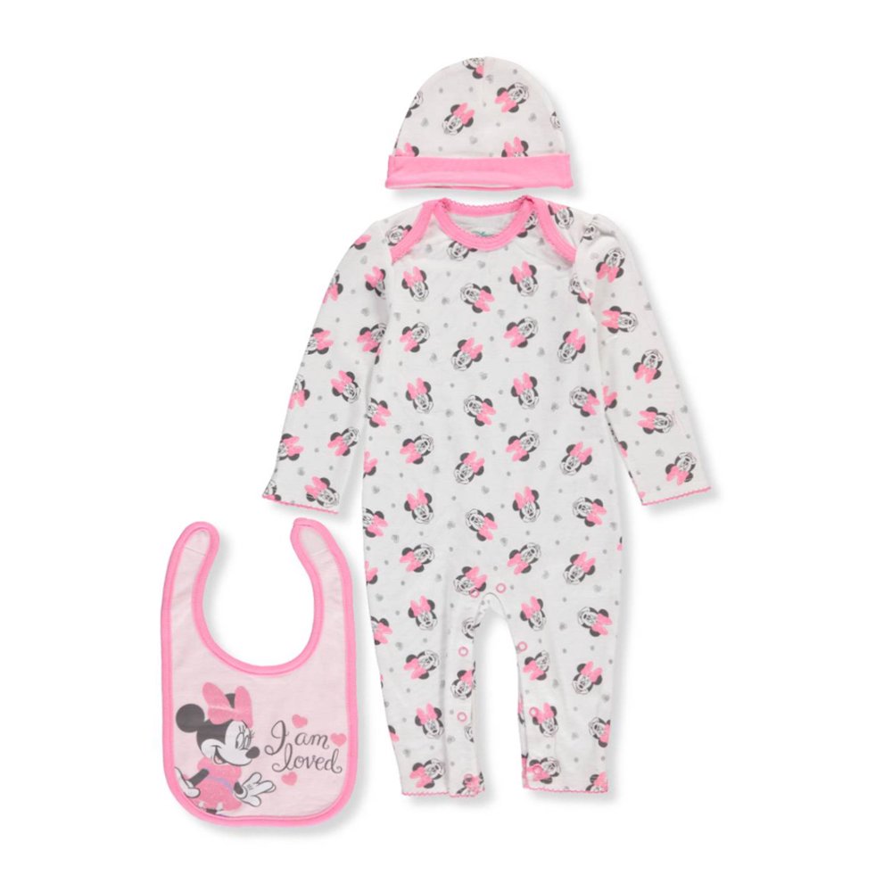 Disney Minnie Mouse Baby Girls' 3Piece Layette Set white/multi, 0 3 months
